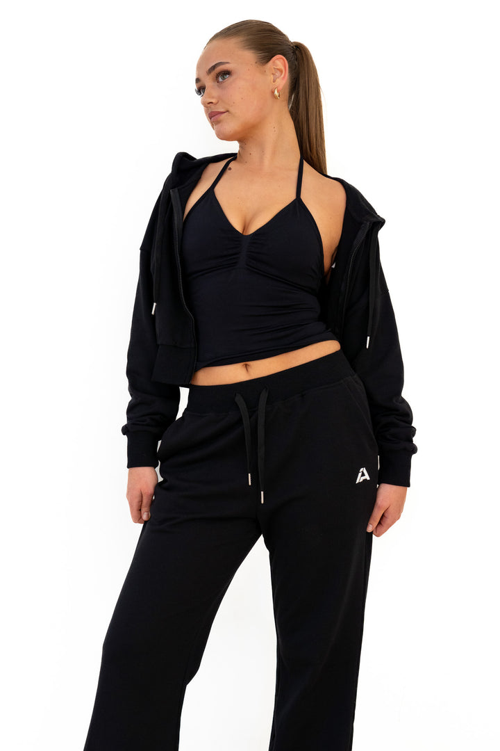 Lounge Cropped Zip Hoodie