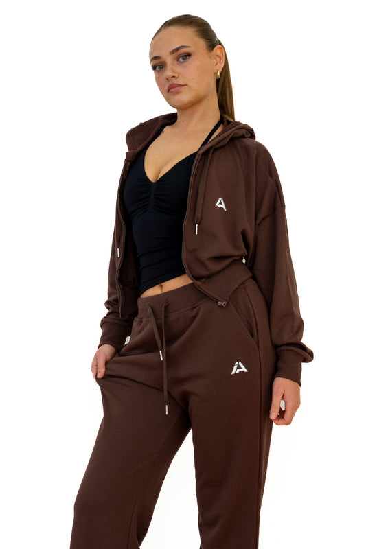 Lounge Cropped Zip Hoodie
